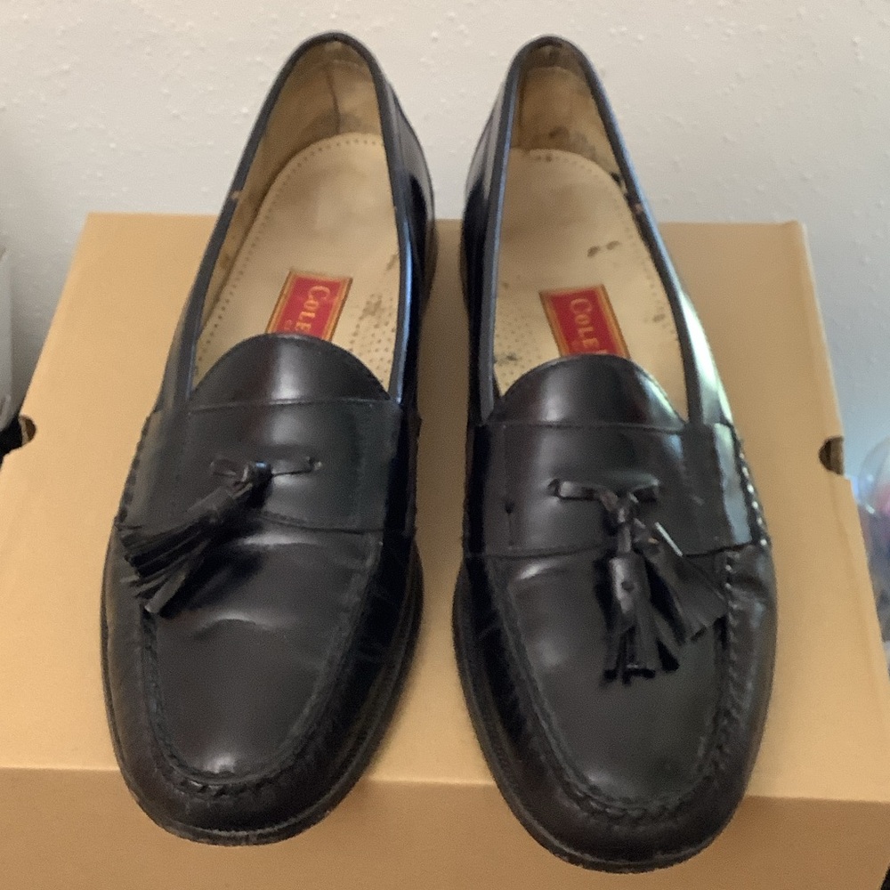 Cole Haan Men's Black Tassel Slip-On Loafers $18